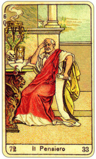 CARD OF PENSIERO RIGHT AND REVERSE - READING OF THE GYPSY SIBILLE ON LOVE CAREER LUCK FOR FREE ONLINE